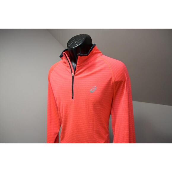 Asics Running 1/4 Zip Jacket Athletic Striped Performance Mens Size 2XL - Picture 1 of 12